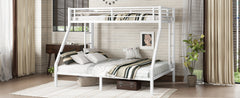Metal Twin XL over Queen Bunk Bed for Teens and Adults,Space-Saving/Noise Reduced/No Box Spring Needed, White