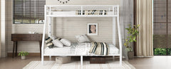 Metal Twin XL over Queen Bunk Bed for Teens and Adults,Space-Saving/Noise Reduced/No Box Spring Needed, White