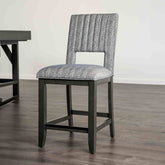 Transitional Style 2pc Counter Height Chair Padded Seat And Back Blue Gray Finish Dining Room