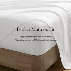 4 Pieces King Sateen Sheet Set,White