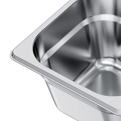6 Pack Stainless Steam Hotel Pans, 1/6 Size Table Steam Pan, 4 Inch Deep, Anti Jam Restaurant Supplies Reusable Rustproof Catering Storage for Home, Party, Restaurant, Hotel, Buffet
