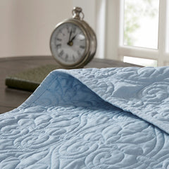 Reversible Quilt Set Blue King/Cal King