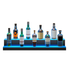 LED Lighted Liquor Bottle Display Bar Shelf RF & App Control 40" 2-Step