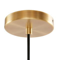 Auburn Bell Shaped Hanging Glass Pendant Light Gold/Clear Dia.9"
