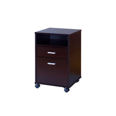 Desk w File Cabinet, 2 Storage Drawers, 47 Inch Red Cocoa Brown