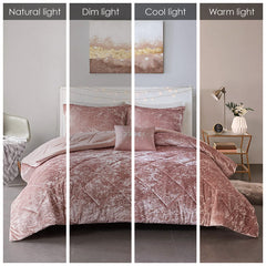 King/Cal King Velvet Comforter Set with Throw Pillow