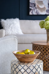 D12x4" Mango Wood Round Decorative Bowl