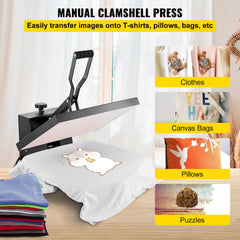 Heat Press 16x20, 1700W Power Heat Press Machine, Fast Heating, High Pressure Heat Press Machine for T-Shirt, Digital Industrial Sublimation Printer for Heat Transfer Vinyl, Easy to Use, Black