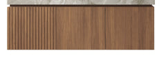 48" MURI Brown Oak Woodgrain Plywood Cabinet with Double Doors and One Drawer, NO Basin and Top, NO Faucet and Sink Cover