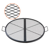 X-Marks Fire Pit Grill Grate, Foldable Round Cooking Grate, Heavy Duty Steel Campfire BBQ Grill Grid with Handle and Support X Wire, Portable Camping Cookware for Outside Party, 36 Inch Black