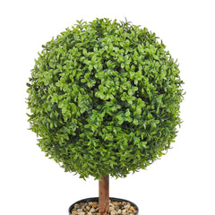 2x Artificial Boxwood Ball Ø40,6cm Garden Deco Boxwood in Flowerpot Ball Artificial Boxwood Ball Artificial Plant made of PE, Wood, PP incl. 4 pcs. Decorative butterflies and 10 pcs. Replacement
