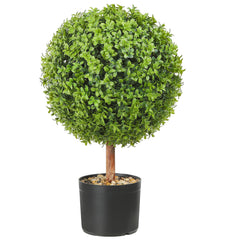 2x Artificial Boxwood Ball Ø40,6cm Garden Deco Boxwood in Flowerpot Ball Artificial Boxwood Ball Artificial Plant made of PE, Wood, PP incl. 4 pcs. Decorative butterflies and 10 pcs. Replacement