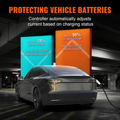 Level 2 Portable EV Charger, 40A 240V, Electric Vehicle Charger with 25 ft Charging Cable NEMA 14-50P Plug, 40A/32A/24A/16A Adjustable Current Plug-in Home EV Charging Station for SAE J1772 EVs