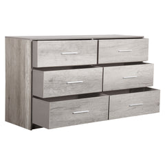 6-Drawer Dresser with Large Fabric Drawers, Grey