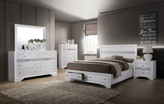 Contemporary White 1pc Nightstand Nickle round Knob Handles English Dovetails Hidden Drawer Bedside Table