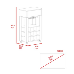 1-Drawer 12-Bottle Wine Cabinet Wenge