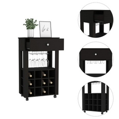 1-Drawer 12-Bottle Wine Cabinet Wenge