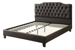 Black Faux Leather Gorgeous Queen Size Bed 1pc Bedframe Modern Tufted Upholstered Headboard Bedroom Furniture