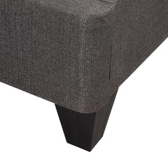 Queen Size Platform Bed Base, Upholstered Mattress Foundation Bed Frame, Dark Grey