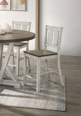 Counter Height Dining 5pc Set Antique White Rustic Style Table Two-Tone Design 4x Chairs Dining Room Furniture
