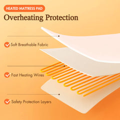 1-Piece Cal King Heated Mattress Pad,White