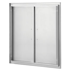 BBQ Access Door, 31W x 31H Inch Double Outdoor Kitchen Door, Stainless Steel Flush Mount Door, Wall Vertical Door with Handles, for BBQ Island, Grilling Station, Outside Cabinet
