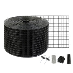8 inch x 100ft Solar Panel Bird Guard, Critter Guard Roll Kit with 70pcs Stainless Steel Fasteners, Solar Panel Guard with Rust-proof PVC Coating, 1/2 inch Wire Roll Mesh