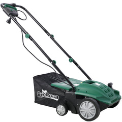 Garden Scarifier, 2-in-1 13INCH Dethatcher Scarifier,12 Amp Electric Lawn Dethatcher,Removable Collection Bag extra large 31.7QT, CUS Certificated