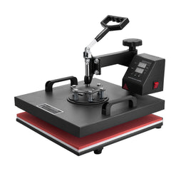 Heat Press Machine 15x15Inch 8pcs 1050W Combo Digital Multifunctional Sublimation Heat Transfer Machine Dual LED Display for T Shirts Hat Mug Cap Plate Swing Away Design