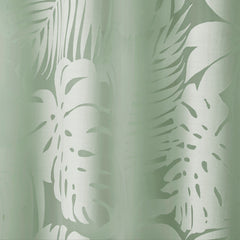 Palm Leaf Burnout Window Sheer Sage Green 50x84"