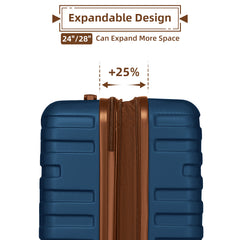 Luggage Sets 6 Pieces with Duffel Bags Hardside Expandable Suitcases with Spinner Wheels Navy Blue