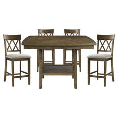 Light Oak Finish Counter Height Chairs Set of 2 Padded Seat Double Cross Back Wooden Kitchen Dining Funiture