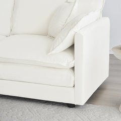 3 Piece Sofa Set Oversized Sofa Comfy Sofa Couch, 2 Pieces of 2 Seater and 1 Piece of 3 Seater Sofa for Living Room, Deep Seat Sofa White Chenille