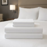 4-Piece King Premium Cotton Rich Sheet Set, White