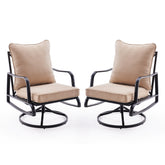 Patio Furniture Set of 2, Outdoor Swivel and Rocking Patio Chairs with 4" Thick Cushions, Bistro Set for Porch, Balcony, and Backyard