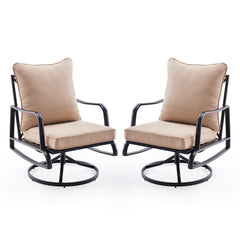 Patio Furniture Set of 2, Outdoor Swivel and Rocking Patio Chairs with 4" Thick Cushions, Bistro Set for Porch, Balcony, and Backyard