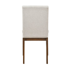 Contemporary Brown Finish Dining Chairs Set of 2 Fabric Upholstery Seat and Back Wooden Kitchen Dinng Furniture