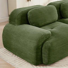 3-seat sofa premiumCorduroy Fabric fabric modular multi-combination anti-slip design no assembly curved armrests ergonomic support high-resilience sponge for living rooms bedrooms,Olive green