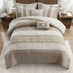 5-Piece Full/Queen Comforter 5pcs Set,Taupe