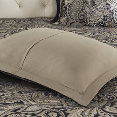 12 Piece Comforter Set with Cotton Bed Sheets Black Cal King