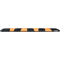 Rubber Speed Bump, 1 Pack 2 Channel Speed Bump Hump, 72" Long Modular Speed Bump Rated 22000 LBS Loading, 72.8 x 12.2 x 2.2 Garage Speed Bump for Asphalt Concrete Gravel Driveway with 2 End Cap