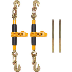 Ratchet Chain Binder, 5/16"-3/8" Heavy Duty Load Binders, with G80 Hooks 7,100 lbs Secure Load Limit, Labor-saving Anti-skid Handle, Tie Down Hauling Chain Binders for Flatbed Truck Trailer, 4 P