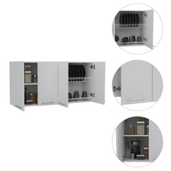 Stockton Rectangle Four Swing Doors Wall Cabinet White