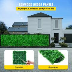 Artificial Boxwood Panel UV 24pcs Boxwood Hedge Wall Panels Artificial Grass Backdrop Wall 10" X 10" 4 cm Green Grass Wall, Fake Hedge for Decor Privacy Fence Indoor, Outdoor Garden Backyard