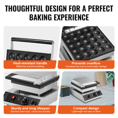 25PCS 43mm Mini Dutch Pancake Maker Commercial Dorayaki Baker 1700W
