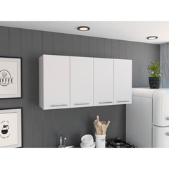 Sitka Wall Cabinet, Two Spacious Divisions, Four Doors