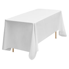 White Tablecloths for Rectangle Tables, 6 Pack, 70 x 120 Inches, Reusable and Machine Washable Table Clothes, Wrinkle-Resistant Polyester Fabric Table Covers for Wedding, Party, Banquet