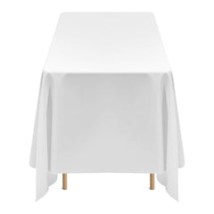 White Tablecloths for Rectangle Tables, 6 Pack, 70 x 120 Inches, Reusable and Machine Washable Table Clothes, Wrinkle-Resistant Polyester Fabric Table Covers for Wedding, Party, Banquet