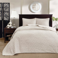 Reversible Bedspread Set Cream Twin