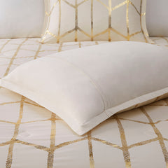 Full/Queen Metallic Printed Comforter Set